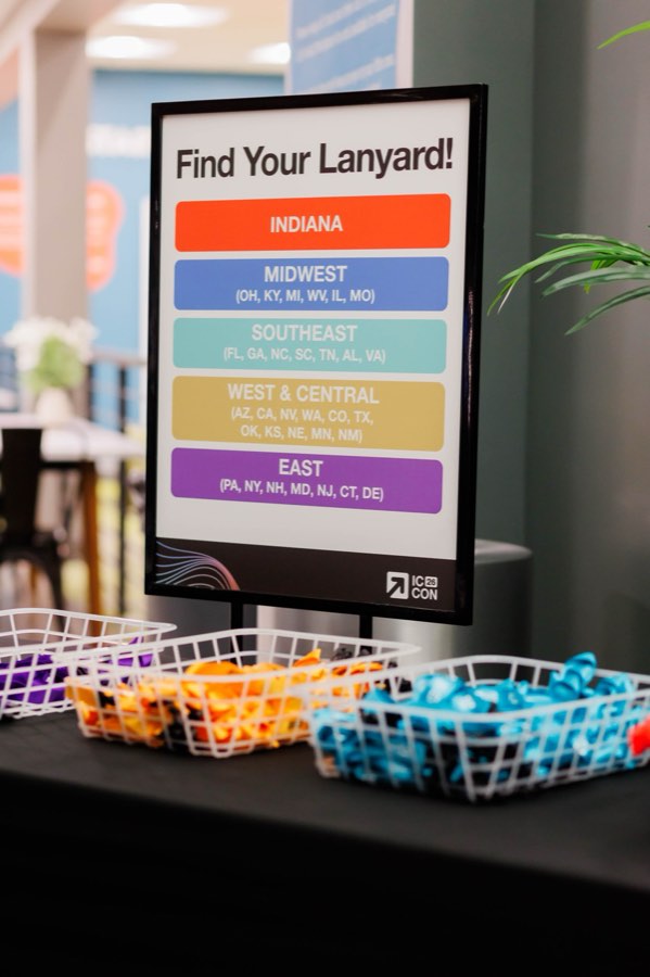 Find Your Lanyard sign at registration